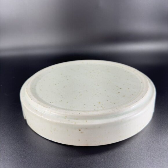 Vintage Japanese Pottery Round Speckled Ashtray Dish Bowl Abstract Flowers Vtg - Picture 14 of 15